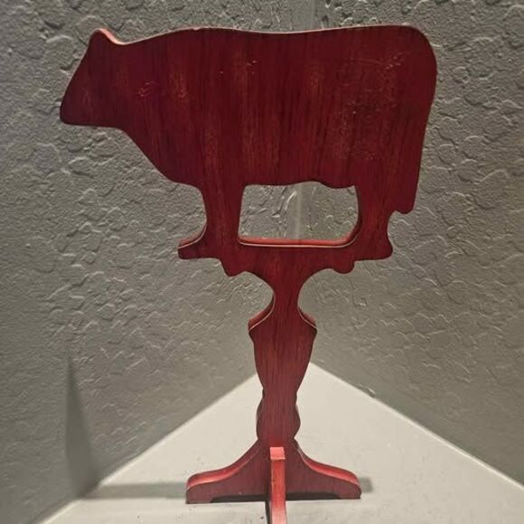 Wood Red Cow Silhouette 16" - Picture 1 of 5